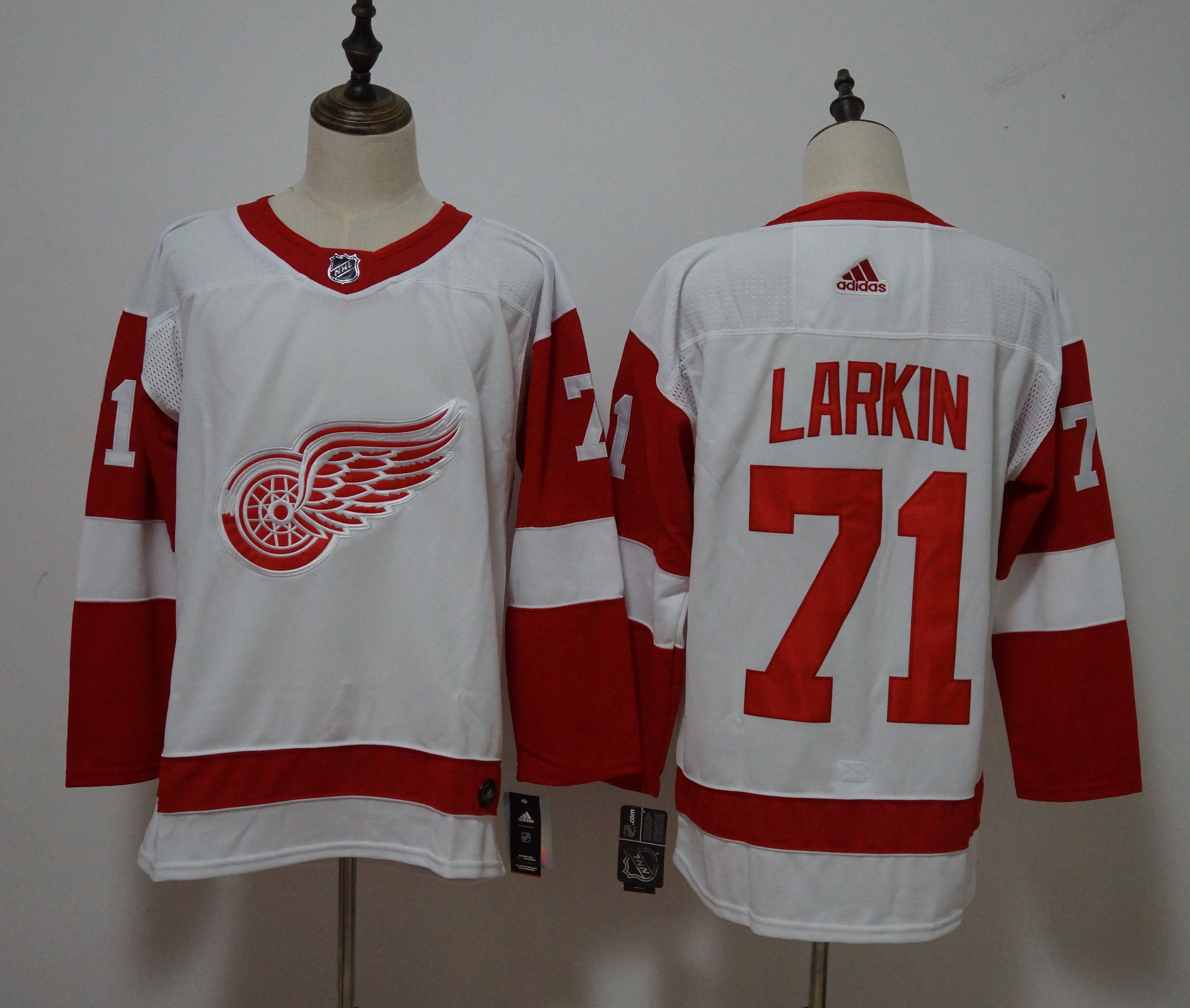 Men Detroit Red Wings #71 Dylan Larkin White Hockey Stitched Adidas NHL Jerseys->detroit red wings->NHL Jersey